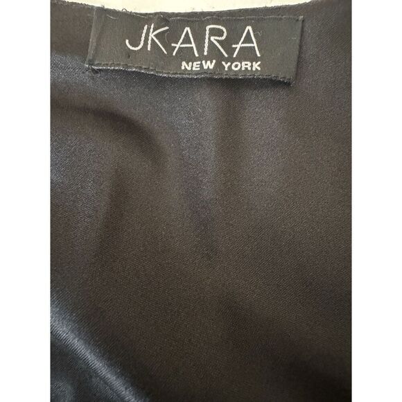 JKara Vintage Black Beaded Short Sleeve Top Y2K Goth Elegant Sz Med - Picture 4 of 5